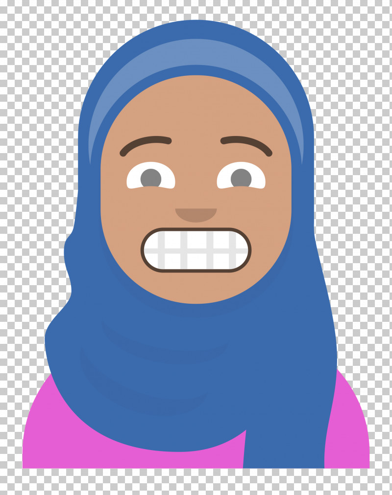 Hijab Avatar PNG, Clipart, Electric Blue M, Face, Facial Hair, Forehead, Smile Free PNG Download