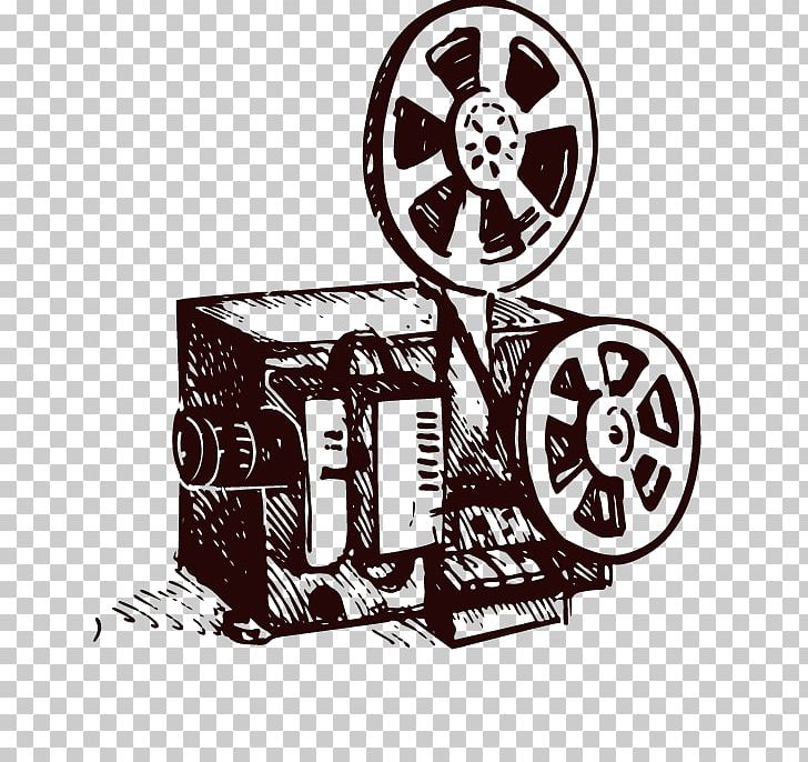 Drawing Cinema Illustration PNG, Clipart, Action Film, Black, Black And White, Brand, Electronics Free PNG Download