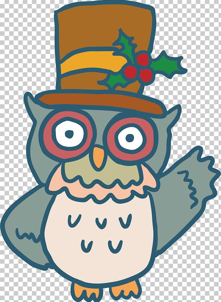 Owl Bird Christmas PNG, Clipart, Animals, Artwork, Beak, Beard, Big Eyes Free PNG Download