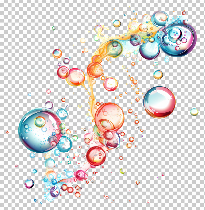 Bubbly - Vibrant Abstract Art Of Colorful Bubbles PNG
