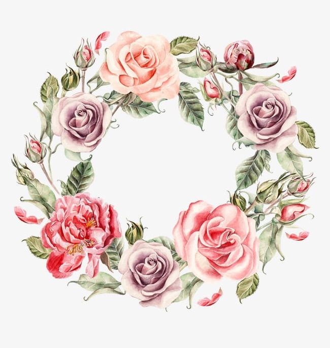 Hand-painted Watercolor Wreath PNG, Clipart, Beautiful, Beautiful Flower Cluster, Bouquet Of Roses, Bouquets Of Roses, Cartoon Free PNG Download