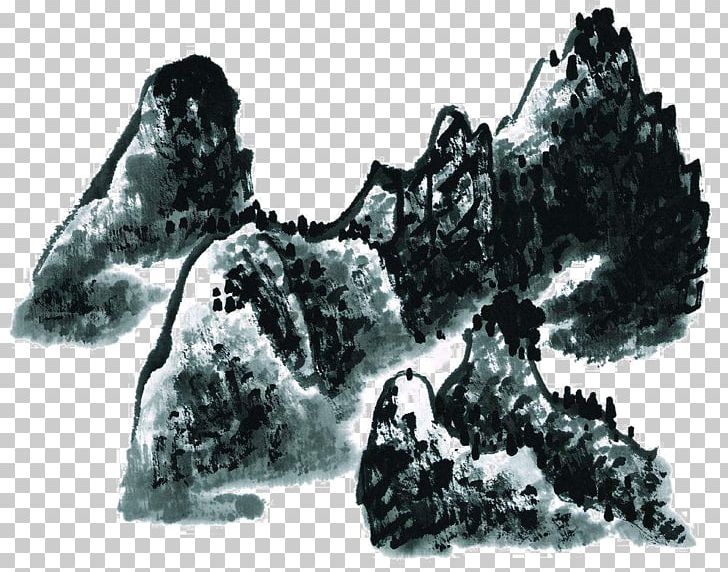 Ink Wash Painting Rock PNG, Clipart, Black And White, Chinese Painting, Download, Garden, Ink Free PNG Download