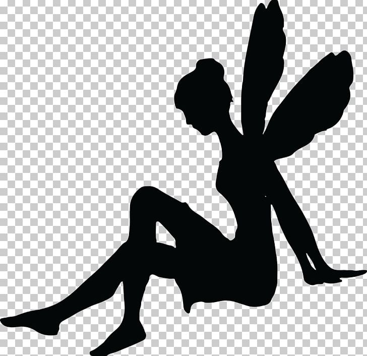 Tinker Bell Fairy Silhouette Desktop PNG, Clipart, Arm, Black, Black And White, Clip Art, Desktop Wallpaper Free PNG Download