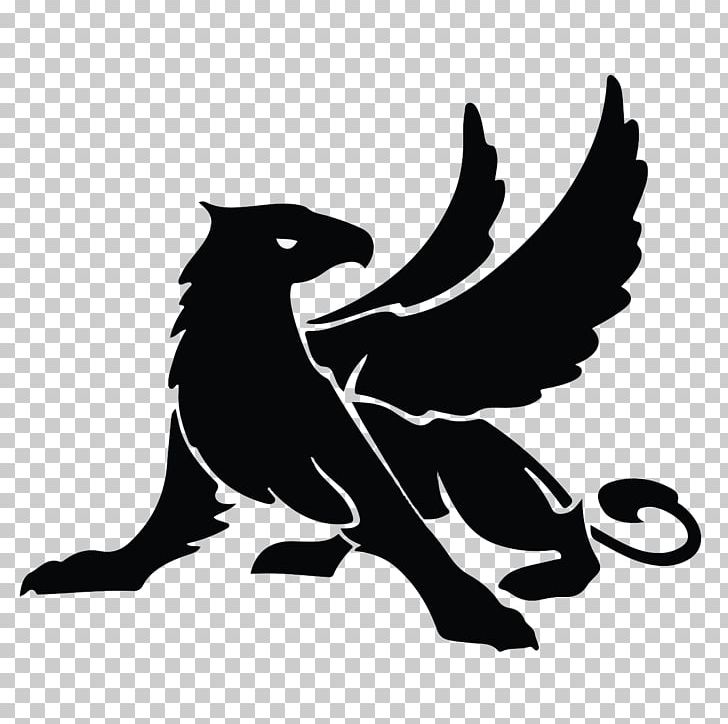 Griffin Symbol Legendary Creature Logo PNG, Clipart, Beak, Bird, Bird Of Prey, Black And White, Carnivoran Free PNG Download