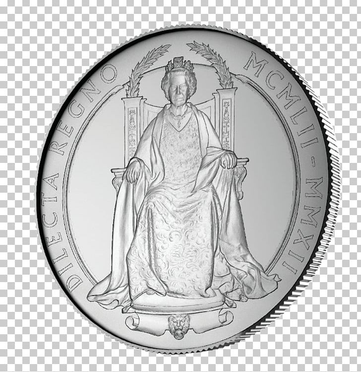 Diamond Jubilee Of Queen Elizabeth II Royal Mint Silver Coin PNG, Clipart, Birthday, Black And White, British Royal Family, Circle, Coin Free PNG Download
