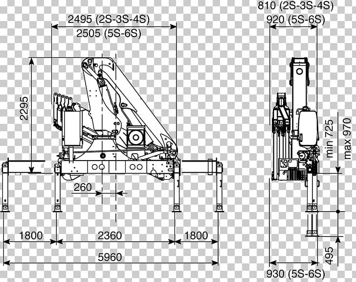 Mobile Crane Technical Drawing Diagram PNG, Clipart, Angle, Artwork, Black And White, Crane, Crane Truck Free PNG Download