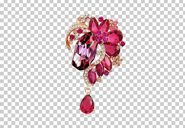Ruby Brooch Flower PNG, Clipart, Crystal, Encapsulated Postscript, Fashion Accessory, Fibula, Flower Pattern Free PNG Download