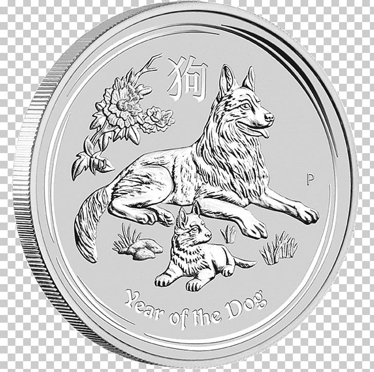 Perth Mint Silver Coin Dog Lunar Series PNG, Clipart, Australia, Australian Lunar, Black And White, Bullion, Bullion Coin Free PNG Download