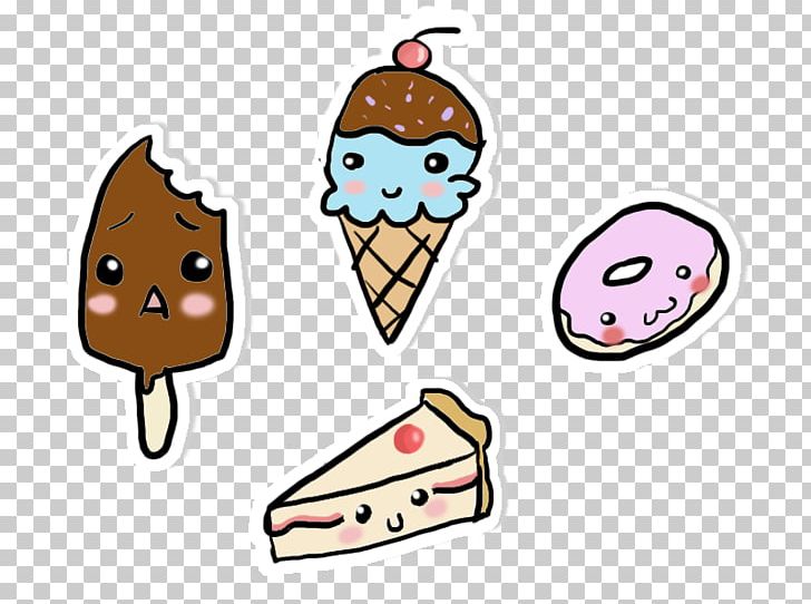 Ice Cream Cones Sticker Kavaii PNG, Clipart, Adhesive, Anime, Artwork, Cuteness, Drawing Free PNG Download