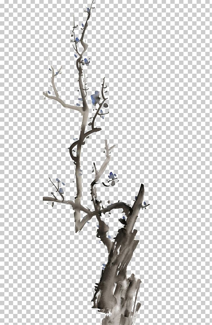 Ink Wash Painting Chinese Painting Inkstick PNG, Clipart, Black And White, Blue, Branch, Branches, Brush Free PNG Download