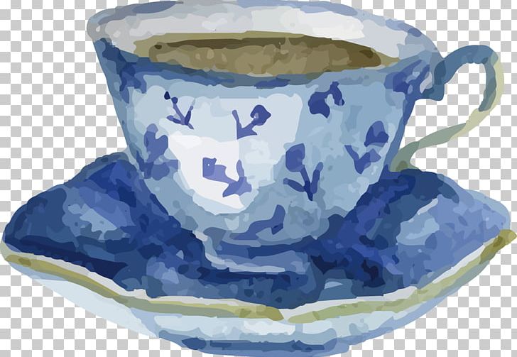Watercolor Painting Drawing PNG, Clipart, Blue, Blue And White Porcelain, Ceramic, Coff, Coffee Aroma Free PNG Download