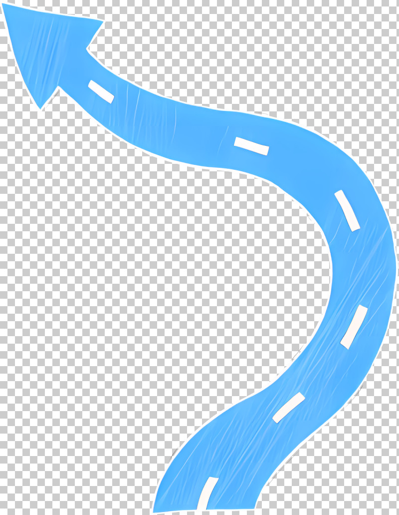 Arrow - Curved Blue Arrow PNG