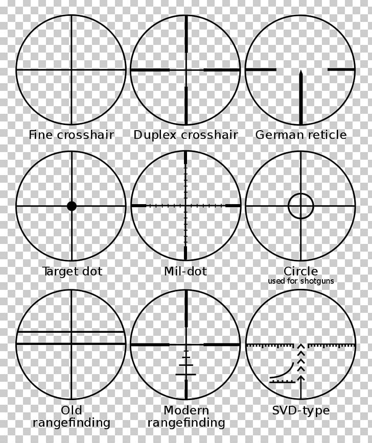 Reticle Telescopic Sight Telescope Milliradian Tasco PNG, Clipart, Angle, Black And White, Circle, Diagram, Dragunov Sniper Rifle Free PNG Download