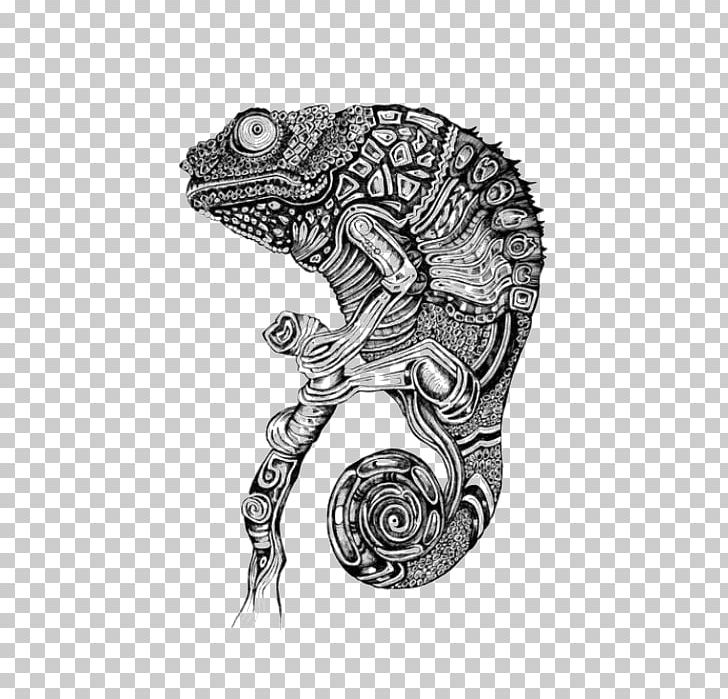 Chameleons Lizard Drawing Tattoo PNG, Clipart, Animal, Animals, Art, Arts, Black And White Free PNG Download