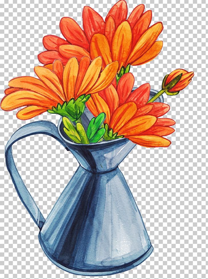 Vase Cartoon Flower Bouquet Png Clipart Blue Chrysanthemum Cup