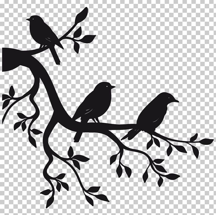 Paper Sticker Branch Bird Wall Decal PNG, Clipart, Advertising, Animals, Beak, Bird, Black And White Free PNG Download