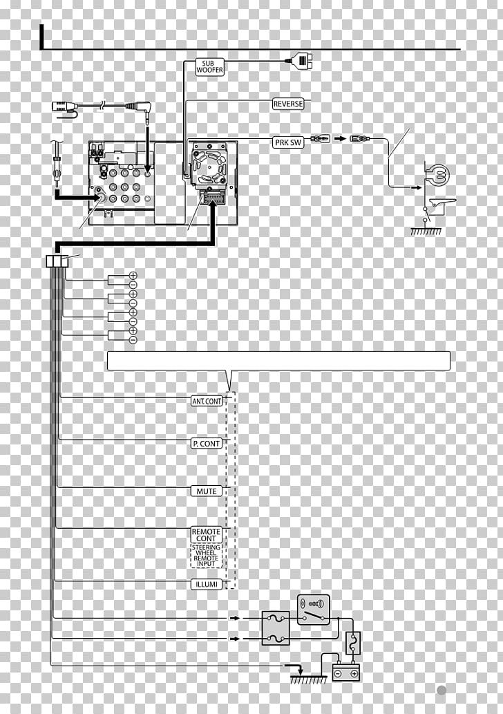 Wiring Diagram Electrical Wires & Cable Kenwood Corporation Vehicle Audio PNG, Clipart, Angle, Area, Black And White, Cable Harness, Diagram Free PNG Download