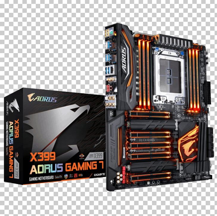 Gigabyte X399 AORUS Gaming 7 PNG, Clipart, Computer Hardware, Electronic Device, Gigabyte, Io Card, Motherboard Free PNG Download