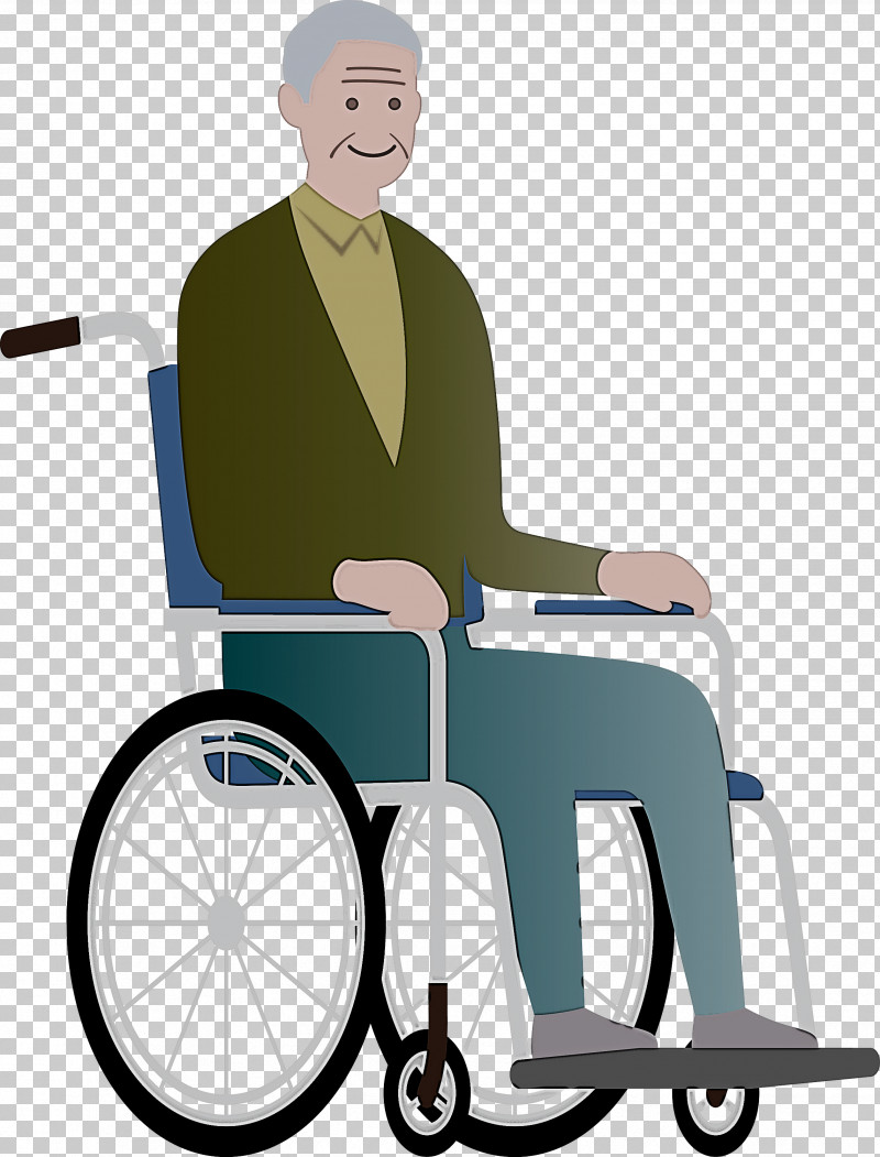 Grandpa Grandfather Wheelchair PNG, Clipart, Cartoon, Drawing, Flat Design, Grandfather, Grandpa Free PNG Download