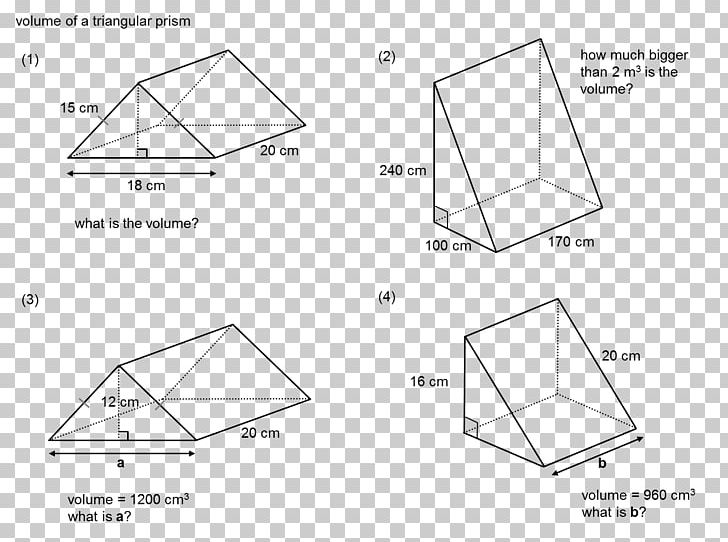 Triangle Triangular Prism Surface Area PNG, Clipart, Angle, Area, Art, Black And White, Circle Free PNG Download