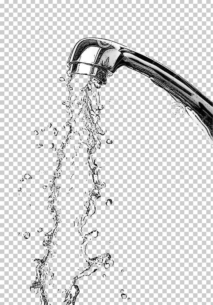 Tap Water Drinking Water Water Heating PNG, Clipart, Angle, Black And White, Drain, Drawing, Drinking Water Free PNG Download