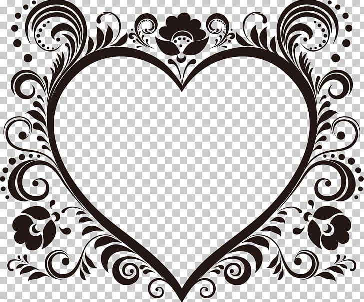 Heart Valentine's Day PNG, Clipart, Art, Black, Black And White, Circle, Flower Free PNG Download