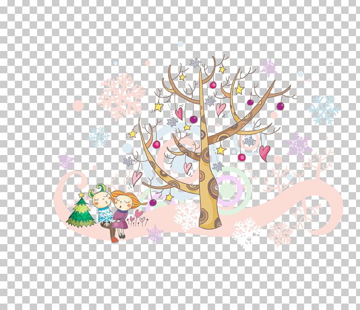 Cartoon Illustration PNG, Clipart, Branch, Cartoon, Child, Christmas Decoration, Christmas Frame Free PNG Download