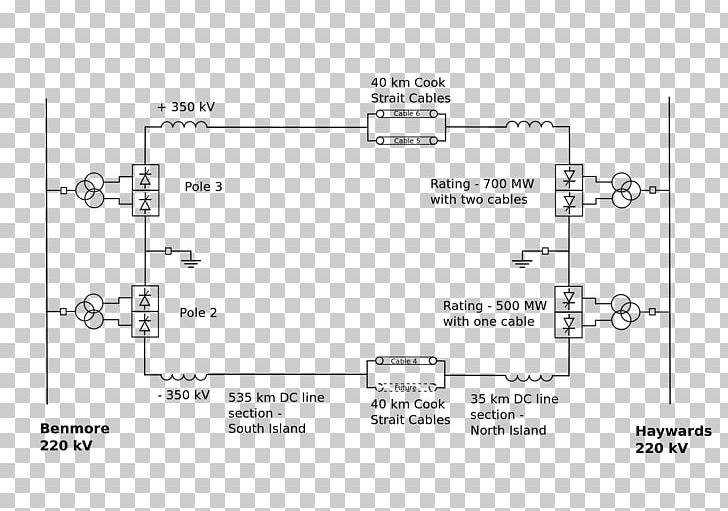 HVDC Inter-Island North Island South Island High-voltage Direct Current Transformer PNG, Clipart, Angle, Are, Black And White, Convertisseur, Diagram Free PNG Download