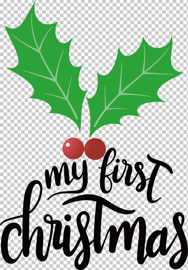My First Christmas PNG, Clipart, Cartoon, Christmas Day, Fruit, Holly, Leaf Free PNG Download