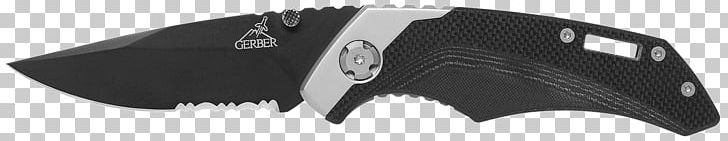 Knife Drop Point Gerber Gear Serrated Blade Clip Point PNG, Clipart, Black, Black And White, Blade, Clip Point, Contrast Free PNG Download