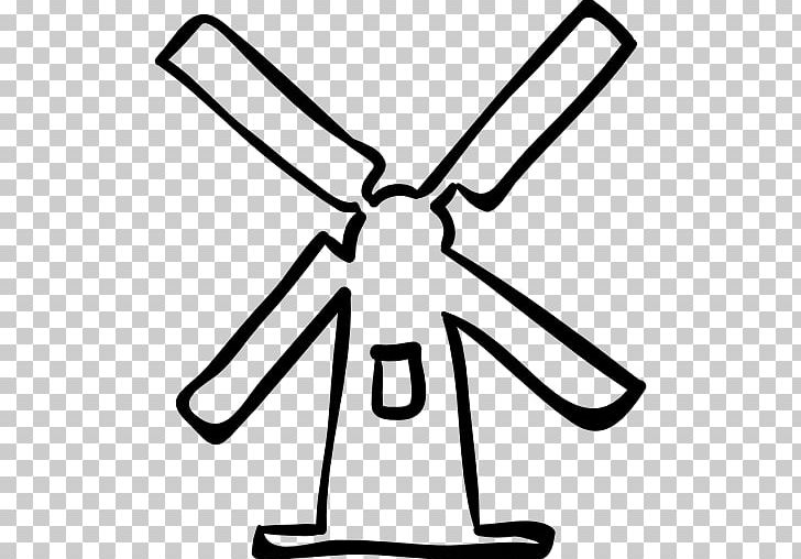 Windmill Drawing Wind Turbine PNG, Clipart, Angle, Area, Black, Black And White, Building Free PNG Download