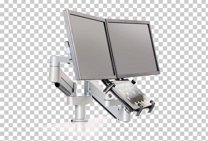 Laptop Multi-monitor Computer Monitors Articulating Screen Sit-stand Desk PNG, Clipart, Angle, Arms, Computer Hardware, Computer Monitor Accessory, Flat Panel Display Free PNG Download