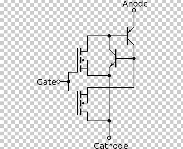 MOS-controlled Thyristor Wiring Diagram Electrical Wires & Cable Gate Turn-off Thyristor PNG, Clipart, Angle, Area, Black And White, Circuit, Control Free PNG Download