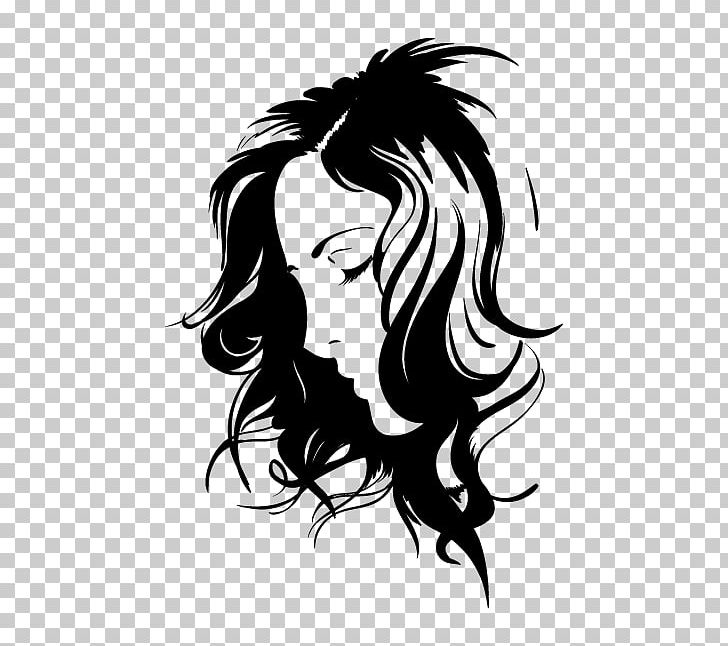 Beauty Parlour Hairstyle Wall Decal Sticker PNG, Clipart, Artwork, Barb, Black, Black Hair, Cartoon Free PNG Download