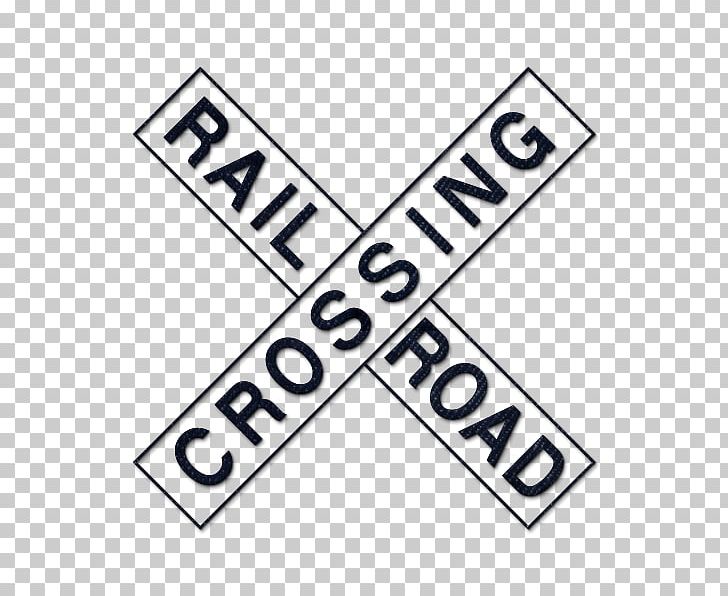 Rail Transport Level Crossing Train Crossbuck Sign PNG, Clipart, Angle, Area, Black And White, Brand, Carriageway Free PNG Download