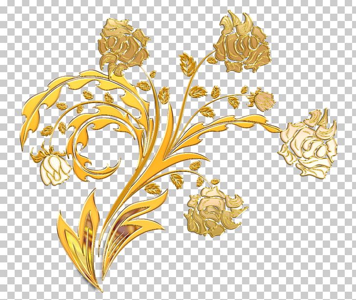 Flower Gold Ornament PNG, Clipart, Body Jewelry, Clip Art, Commodity, Flora, Flower Free PNG Download