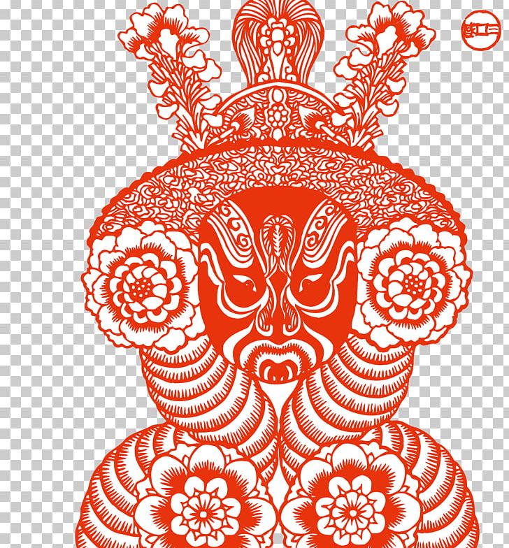 Chinese Paper Cutting Peking Opera Chinese Opera PNG, Clipart, Area, Black And White, Chinese New Year, Circle, Cre Free PNG Download