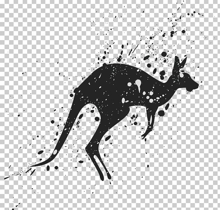 Hazard Symbol Animal Drawing PNG, Clipart, Animals, Art, Australia Kangaroo, Black, Black And White Free PNG Download
