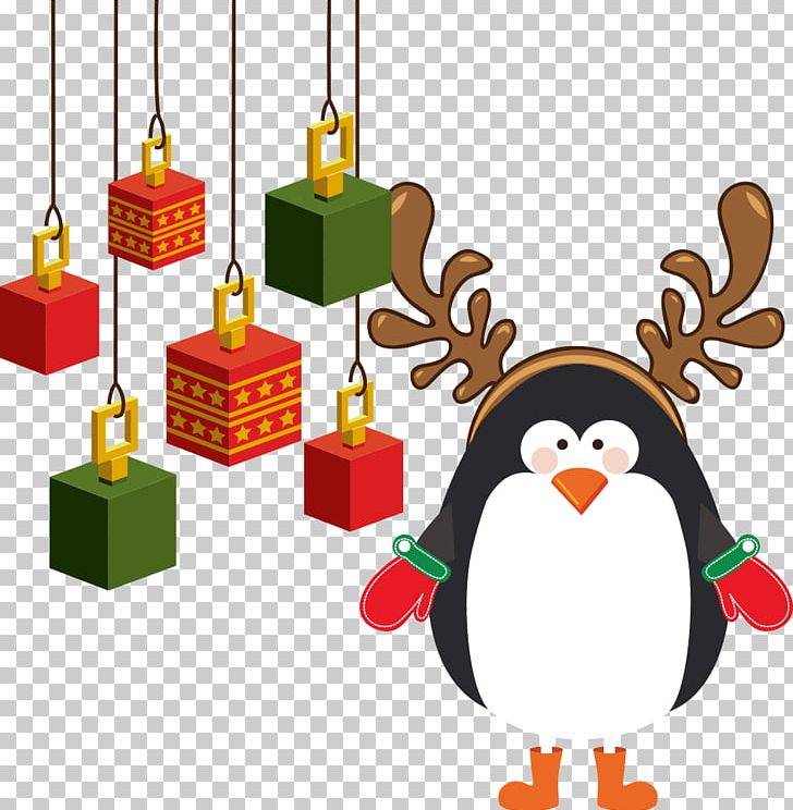 Penguin Christmas Illustration PNG, Clipart, Animals, Bird, Cartoon, Cartoon Penguin, Christmas Decoration Free PNG Download
