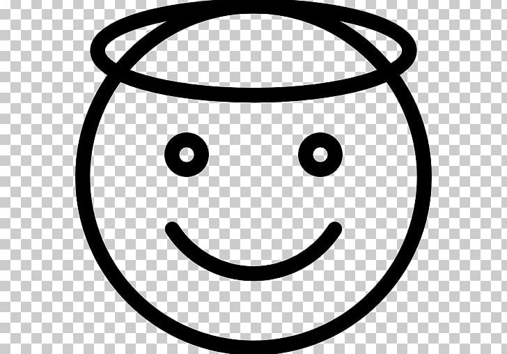 Smiley Emoji Emoticon PNG, Clipart, Angel, Area, Black, Black And White, Circle Free PNG Download