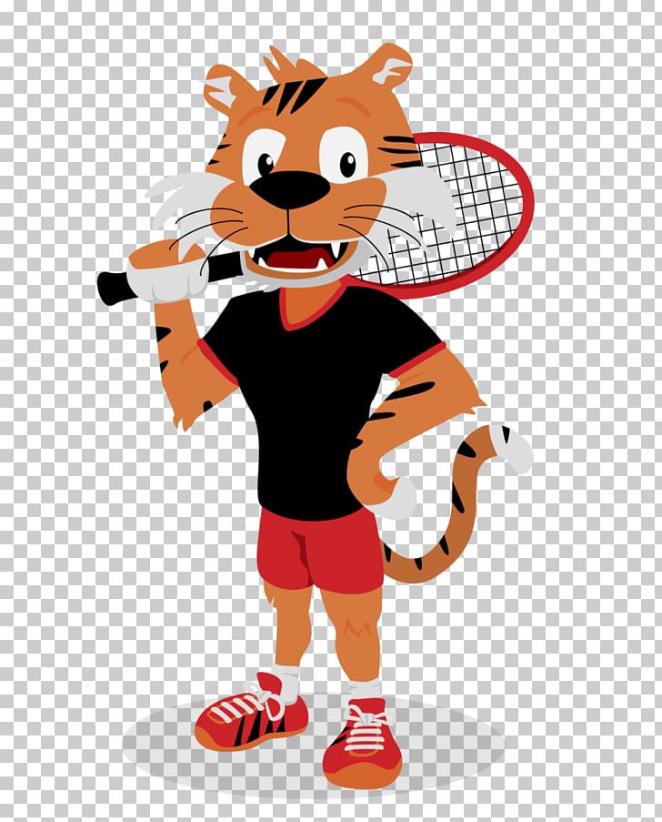 Tiger Tennis Sport Mascot PNG, Clipart, Agility, Carnivoran, Cartoon, Cat, Cat Like Mammal Free PNG Download