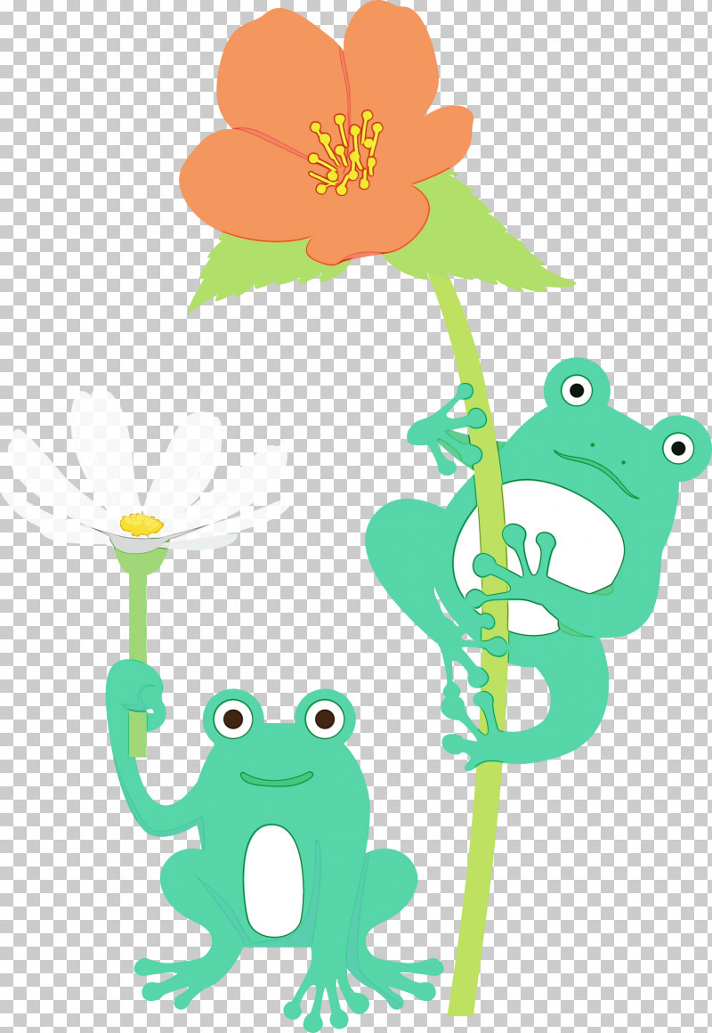 Frogs Cartoon Tree Frog Green Flower PNG, Clipart, Animal Figurine, Cartoon, Flower, Frog, Frogs Free PNG Download