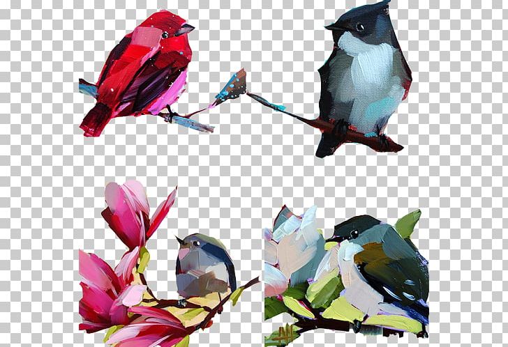 Bird Oil Painting PNG, Clipart, Beak, Bird, Bird Cage, Birds, Branch Free PNG Download