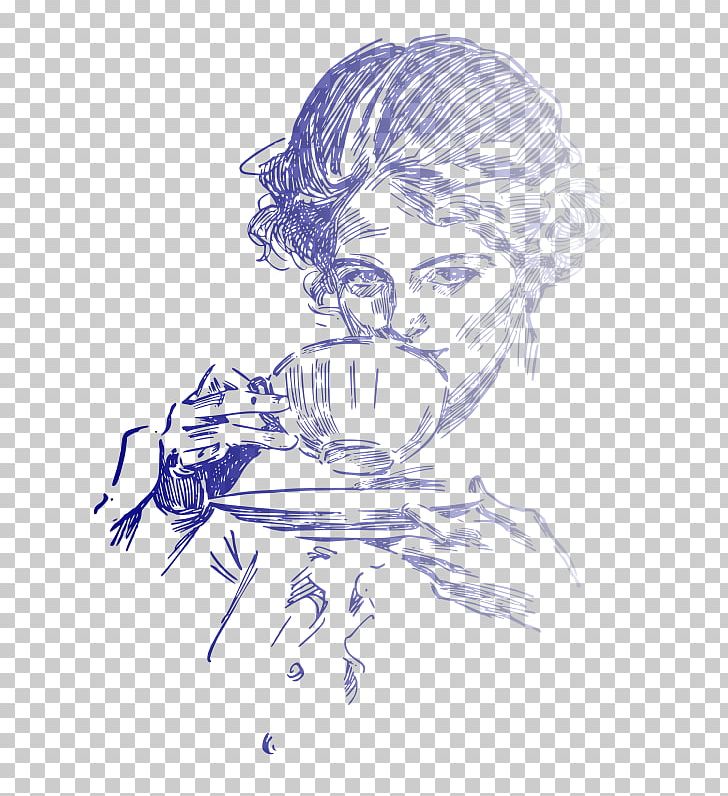 Coffee Cup Tea Drink PNG, Clipart, Arm, Art, Artwork, Black And White, Cartoon Free PNG Download
