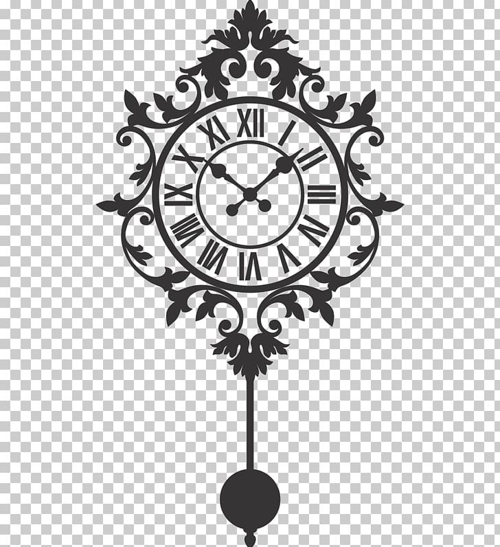 Clock Graphics Wall Decal Silhouette PNG, Clipart, Antique, Art, Black And White, Clock, Cuckoo Clock Free PNG Download