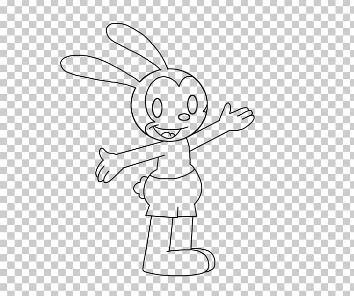 Oswald The Lucky Rabbit Line Art Drawing PNG, Clipart, Angle, Animals, Arm, Artwork, Black Free PNG Download