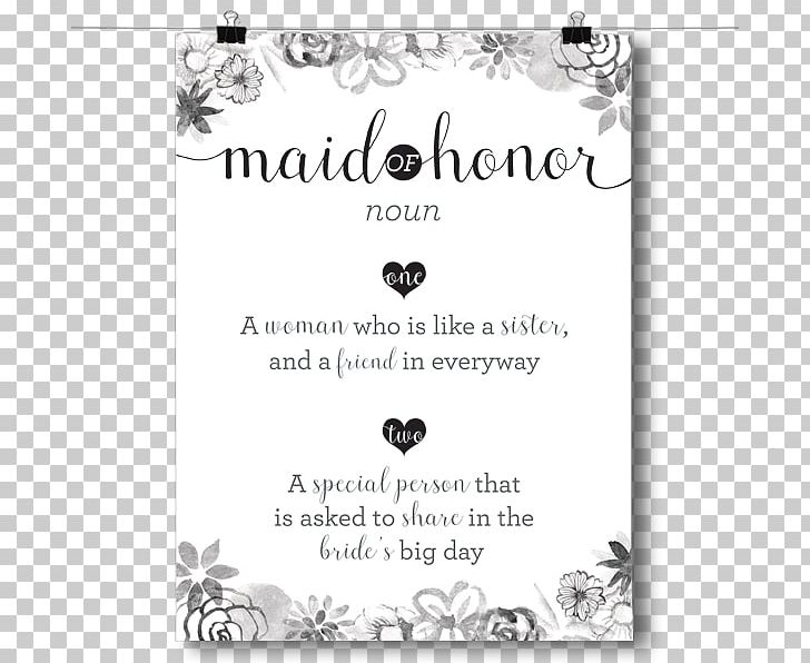 Bridesmaid Definition Poster PNG, Clipart, Black, Black And White, Black M, Bride, Bridesmaid Free PNG Download