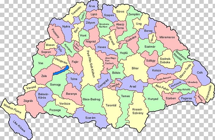 Counties Of The Kingdom Of Hungary Treaty Of Trianon Map PNG, Clipart, Area, Counties Of The Kingdom Of Hungary, County, Equirectangular Projection, History Free PNG Download