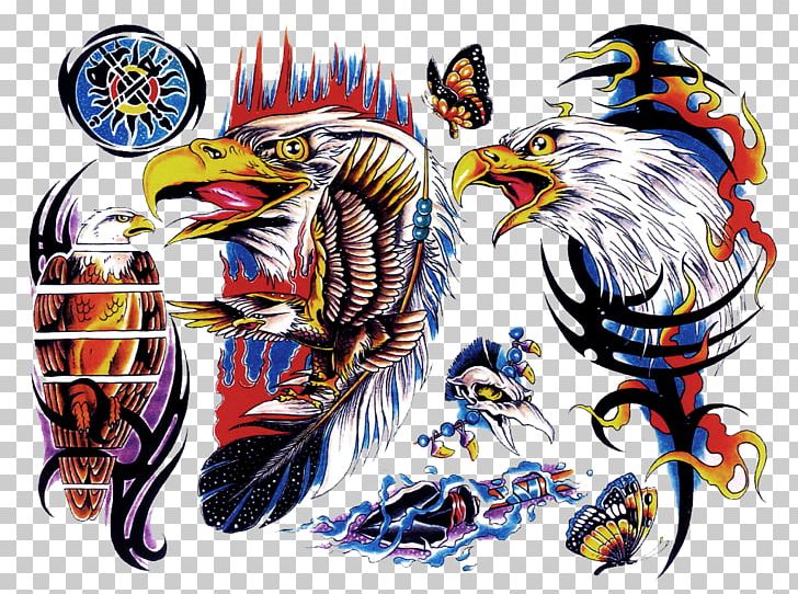 Sleeve Tattoo Flash Color PNG, Clipart, Art, Beak, Bird, Bird Of Prey, Color Free PNG Download