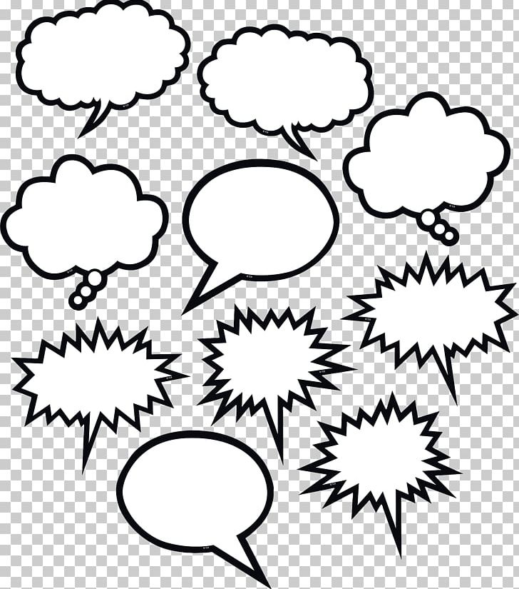 Speech Balloon Black And White Text Bubble PNG, Clipart, Area, Artwork, Black, Black And White, Branch Free PNG Download